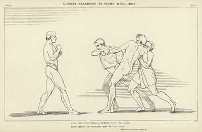 Ulisse si prepara a combattere con Irus da John Flaxman